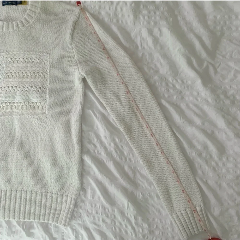 New Ralph Lauren American Flag White Sweater - Picture 11 of 12